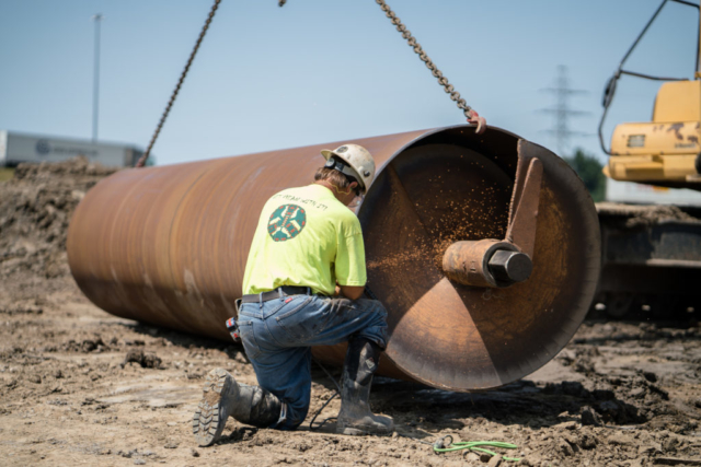 Midwest Mole Employees on INDOT Drainage Upgrade